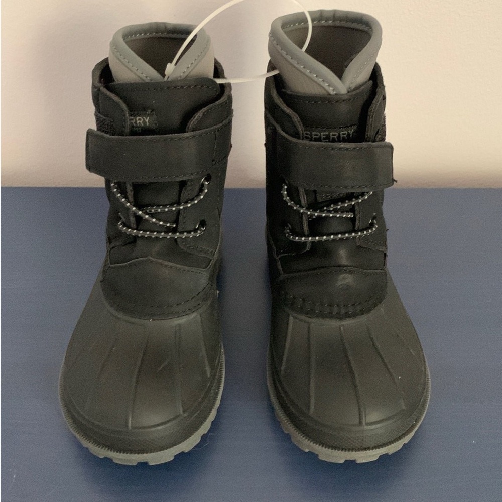Sperry Kids Black and Gray Rain Boots